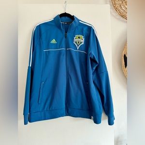 Seattle Women’s Sounders Light Zip-up Blue ADIDAS Jacket PLUS SUZE 2X